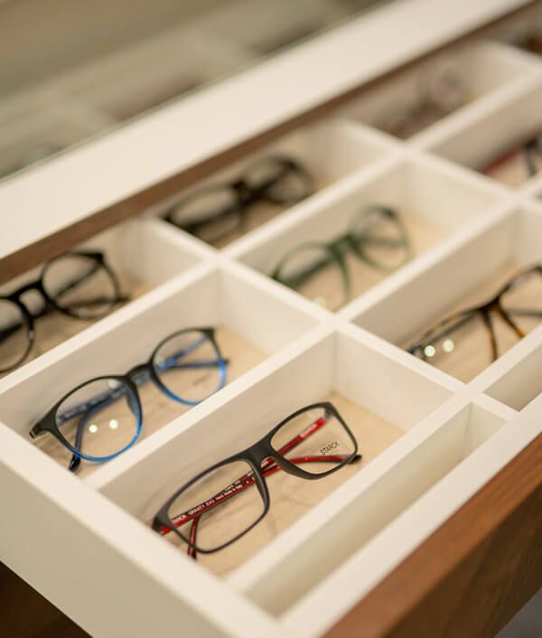 Glasses in display draw
